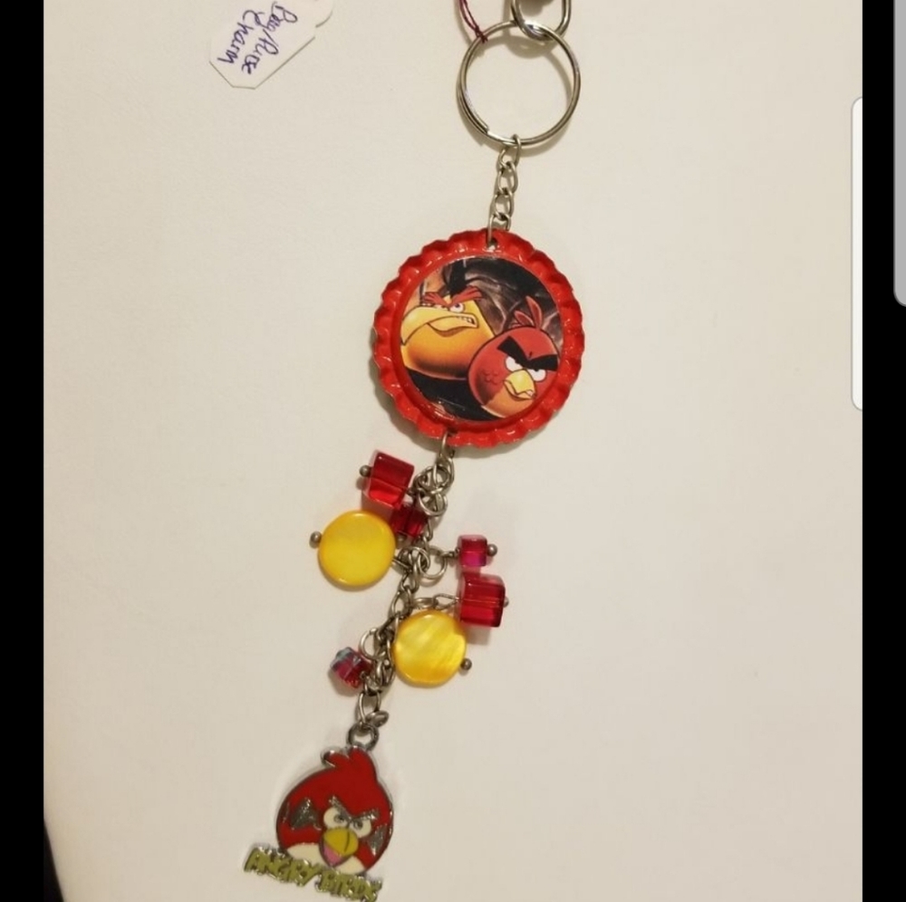 Beaded angry bird keychain/ bagclip